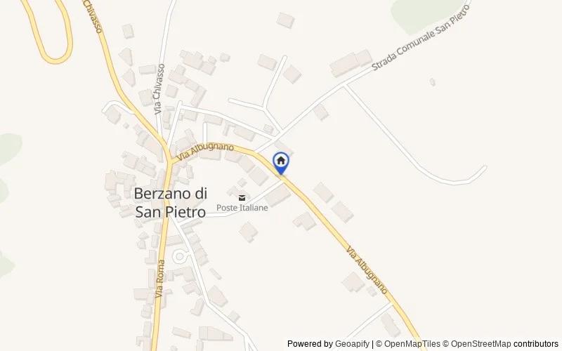 区域地图：Via Albugnano, 14020 Berzano di San Pietro AT, Italia, Berzano di San Pietro, Asti
